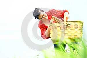 Woman with a picnic basket