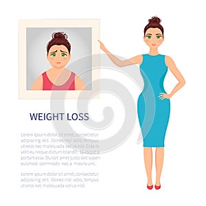 Woman with a picture after weight loss