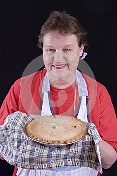 Woman with pie