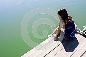 Woman in pier