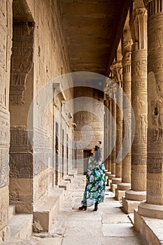 Woman between Pillars of Philae