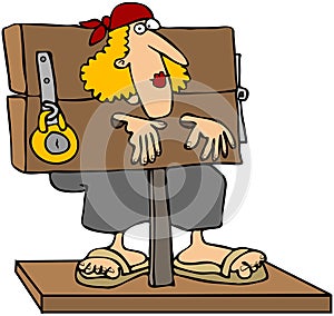 Woman In A Pillory
