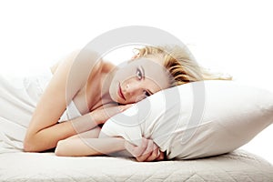 Woman and pillow