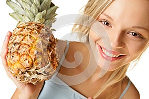 Woman with pineapple photo