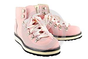 Woman pink hiking boots