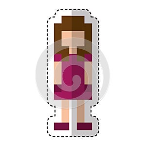 Woman pixelated avatar character icon