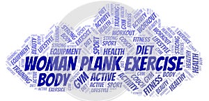 Woman Plank Exercise word cloud