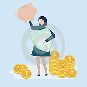 A woman planning her personal finance