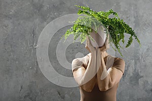 Woman and plant