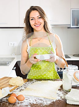 Woman with a plate