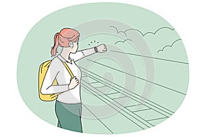 Woman on platform experience train delay