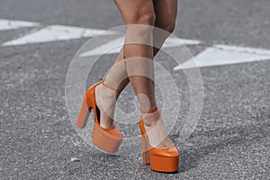 Woman in platform shoes