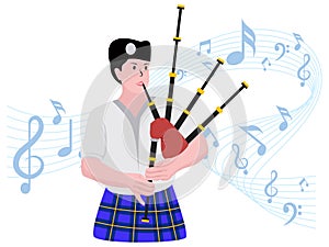 Woman playing Bagpipe