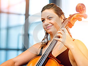 Woman playing cello