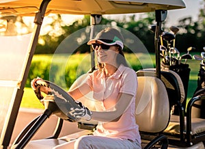 Woman playing golf