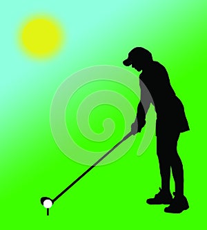 Woman playing golf