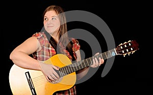 Woman playing guitar