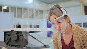 Woman playing mind control game