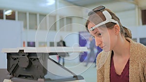 Woman playing mind control game