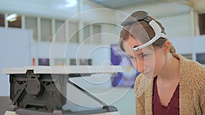 Woman playing mind control game