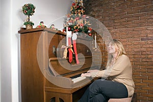 Woman Playing the Piano - Horizontal