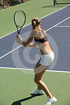 Woman playing tennis