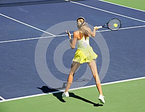 Woman playing tennis