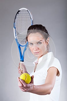 Woman playing tennis