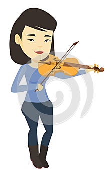 Woman playing violin vector illustration.
