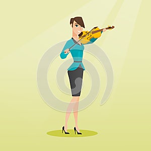 Woman playing the violin vector illustration.