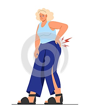 Woman with PMS symptome vector concept