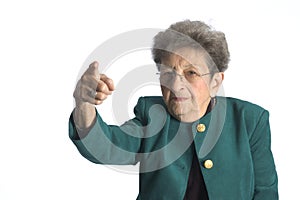 Woman pointing finger