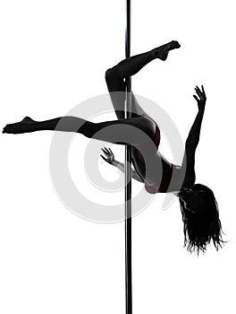 Woman pole dancer silhouette