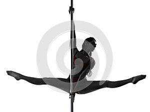 Woman pole dancer silhouette