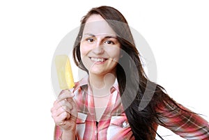 Woman with popsicle