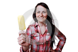 Woman with popsicle