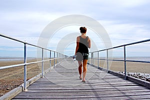 Woman on Port Germein Jetty