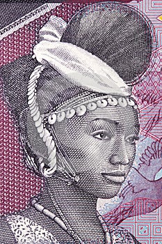 Woman a portrait from Guinean money photo