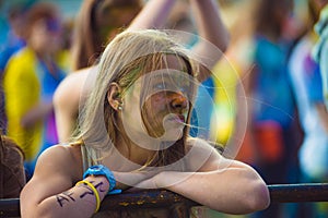 Woman portrait on holi festive