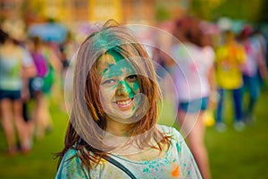 Woman portrait on holi festive