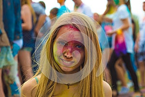 Woman portrait on holi festive