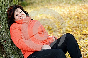 Woman portrait in park