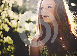 Woman Portrait Relax Nature Concept