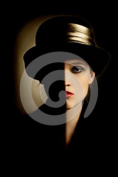 Woman portrait retro hat