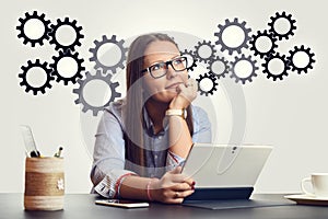 Woman portrait at work place