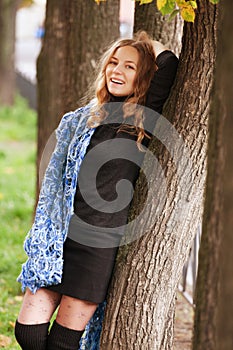 Woman posing in autumn park