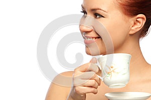 Woman potrait with tea cup