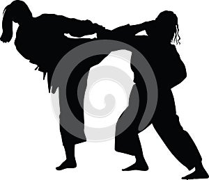 Woman practice judo martial art