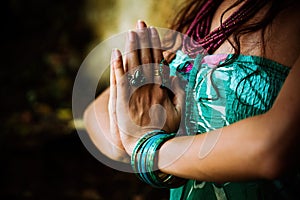 Woman practice yoga outdoor