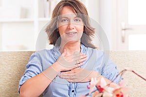 Woman practicing energy medicine